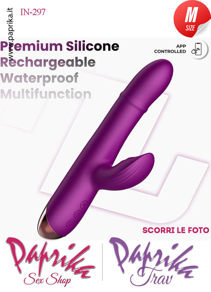 Rabbit Vibratore Vagina Anello Su & Giù Tocco Clitoride 10 Velocità App Control Ø 33