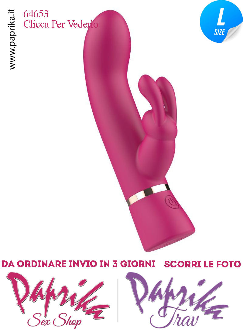 Rabbit Silicone Fucsia Vibrante Large Punto G 10 Funzioni 13/20 cm Ø 41