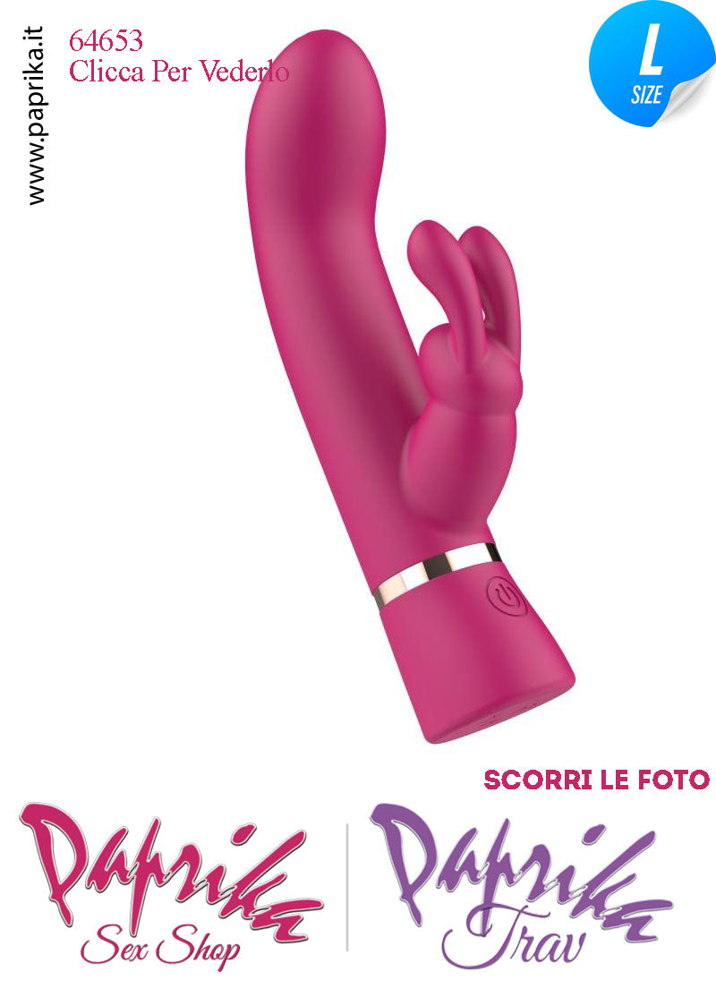 Rabbit Silicone Fucsia Vibrante Large Punto G 10 Funzioni 13/20 cm Ø 41