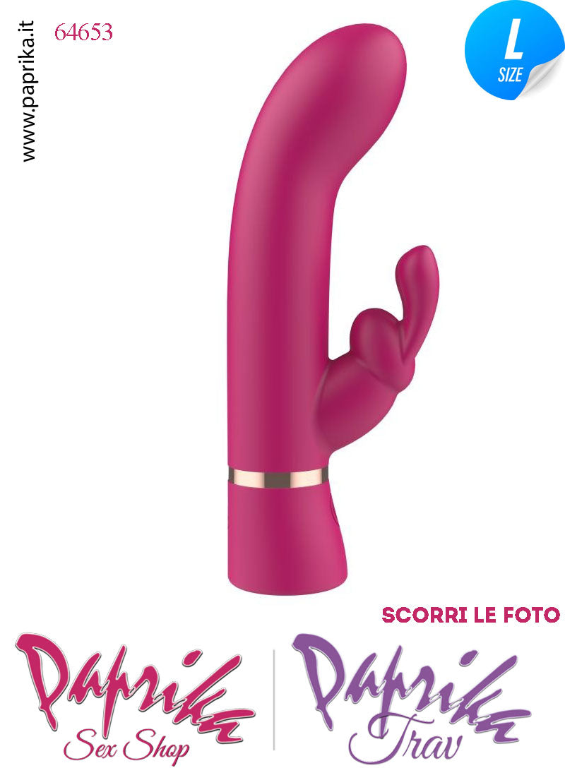 Rabbit Silicone Fucsia Vibrante Large Punto G 10 Funzioni 13/20 cm Ø 41