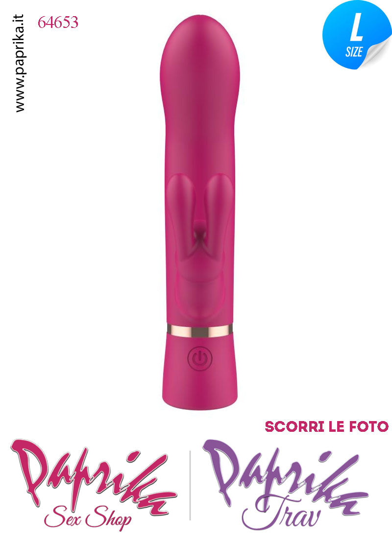 Rabbit Silicone Fucsia Vibrante Large Punto G 10 Funzioni 13/20 cm Ø 41
