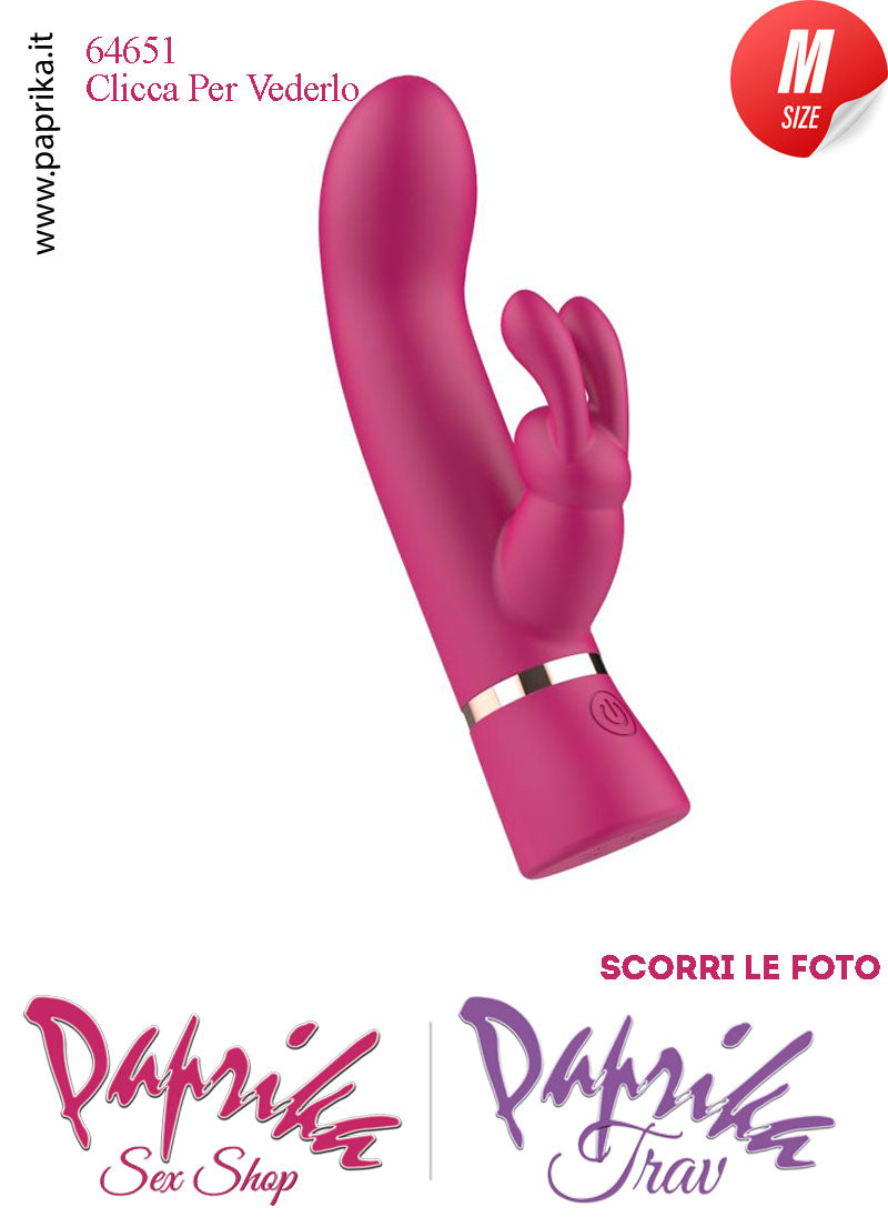 Rabbit Silicone Fucsia Vibrante Medium Punto G 10 Funzioni 10/16 cm Ø 32