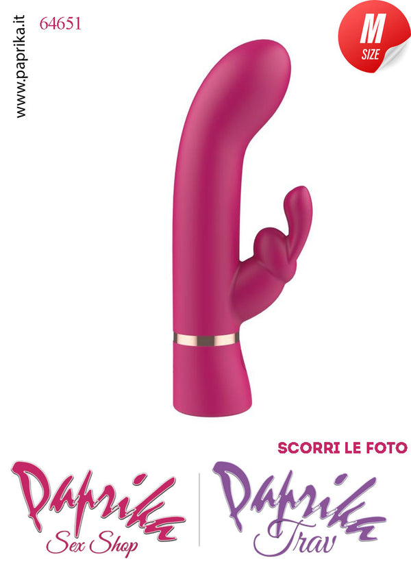 Rabbit Silicone Fucsia Vibrante Medium Punto G 10 Funzioni 10/16 cm Ø 32