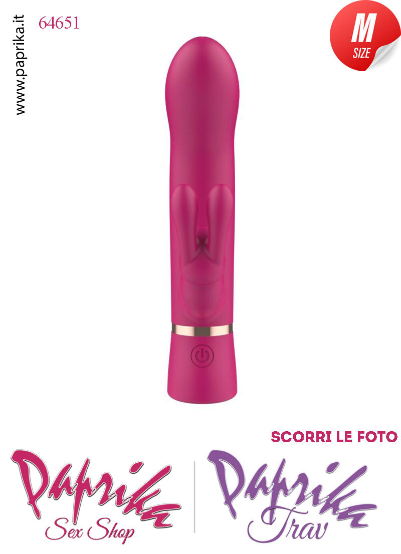 Rabbit Silicone Fucsia Vibrante Medium Punto G 10 Funzioni 10/16 cm Ø 32