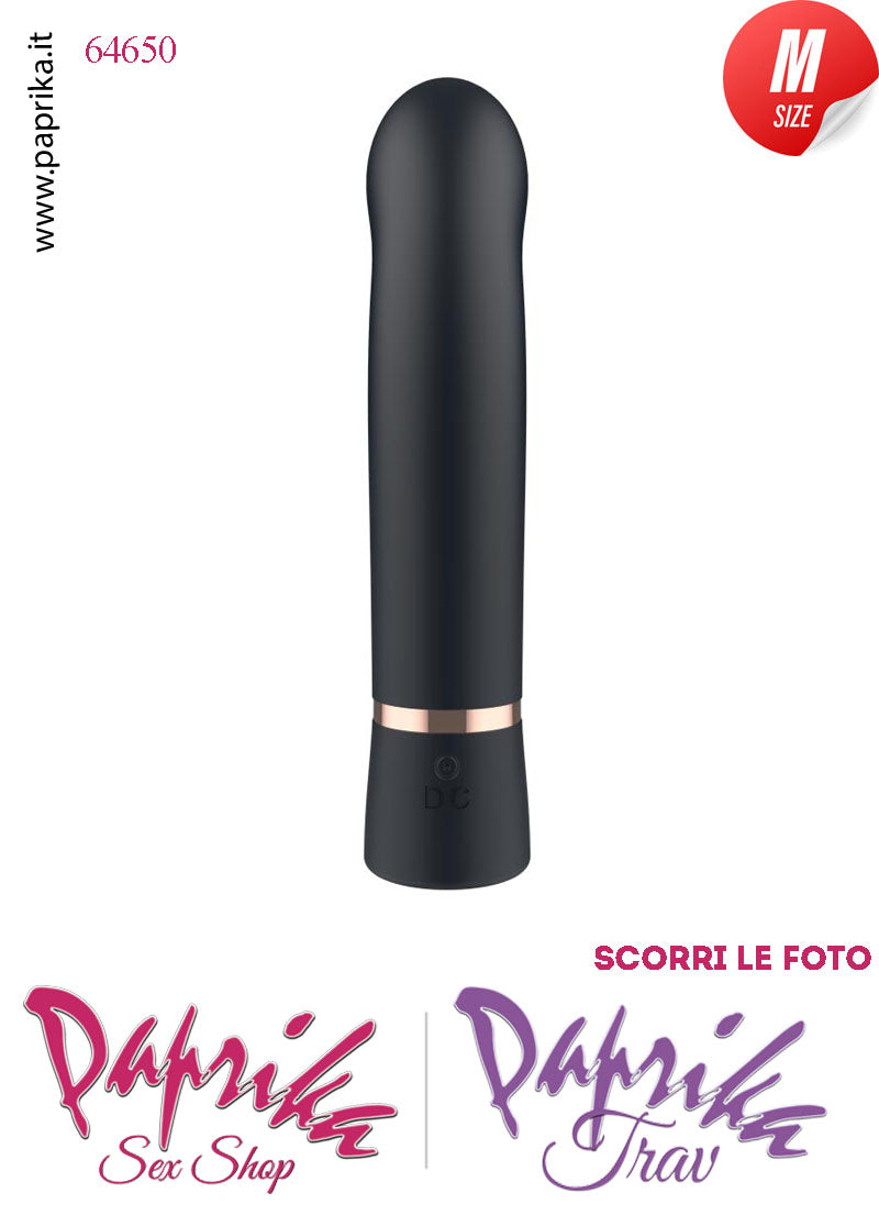 Rabbit Silicone Nero Vibrante Medium Punto G 10 Funzioni 10/16 cm Ø 32