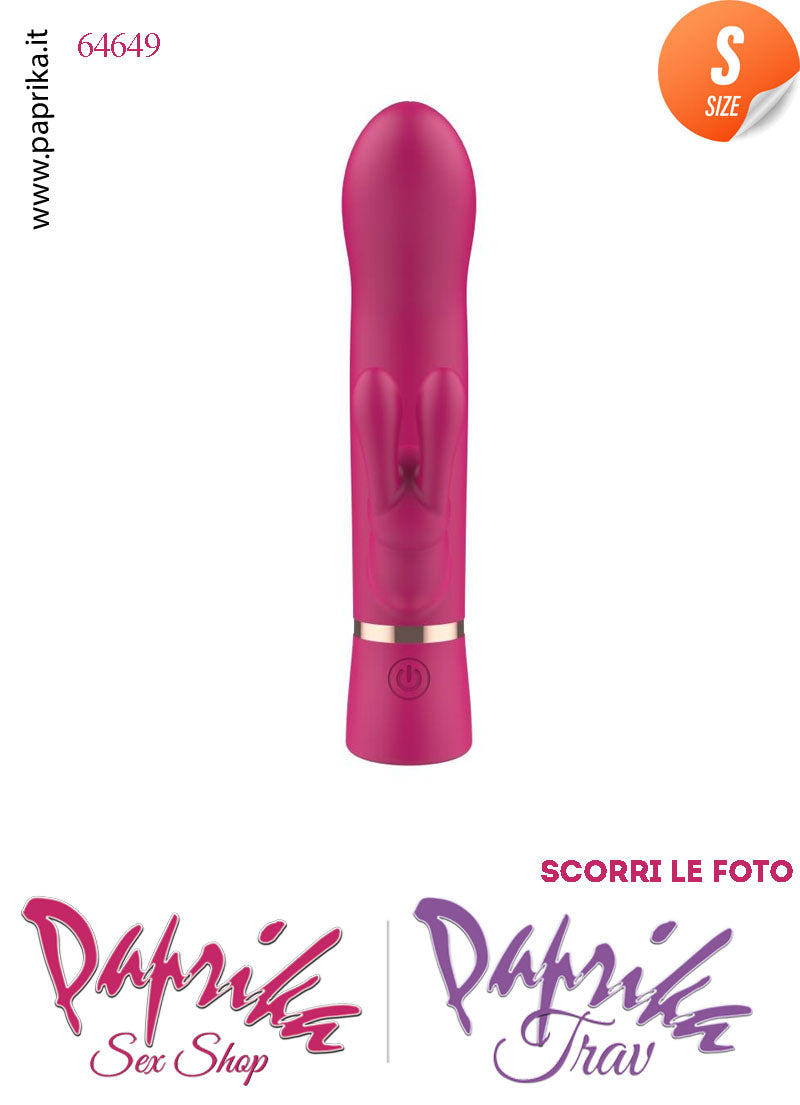 Rabbit Silicone Fucsia Vibrante Small Punto G 10 Funzioni 8/13 cm Ø 26