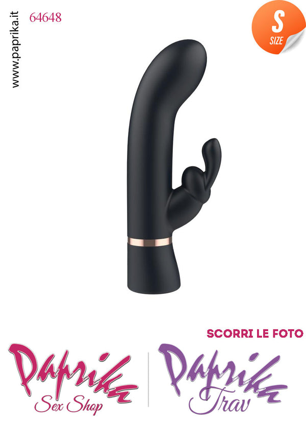 Rabbit Silicone Nero Vibrante Small Punto G 10 Funzioni 8/13 cm Ø 26