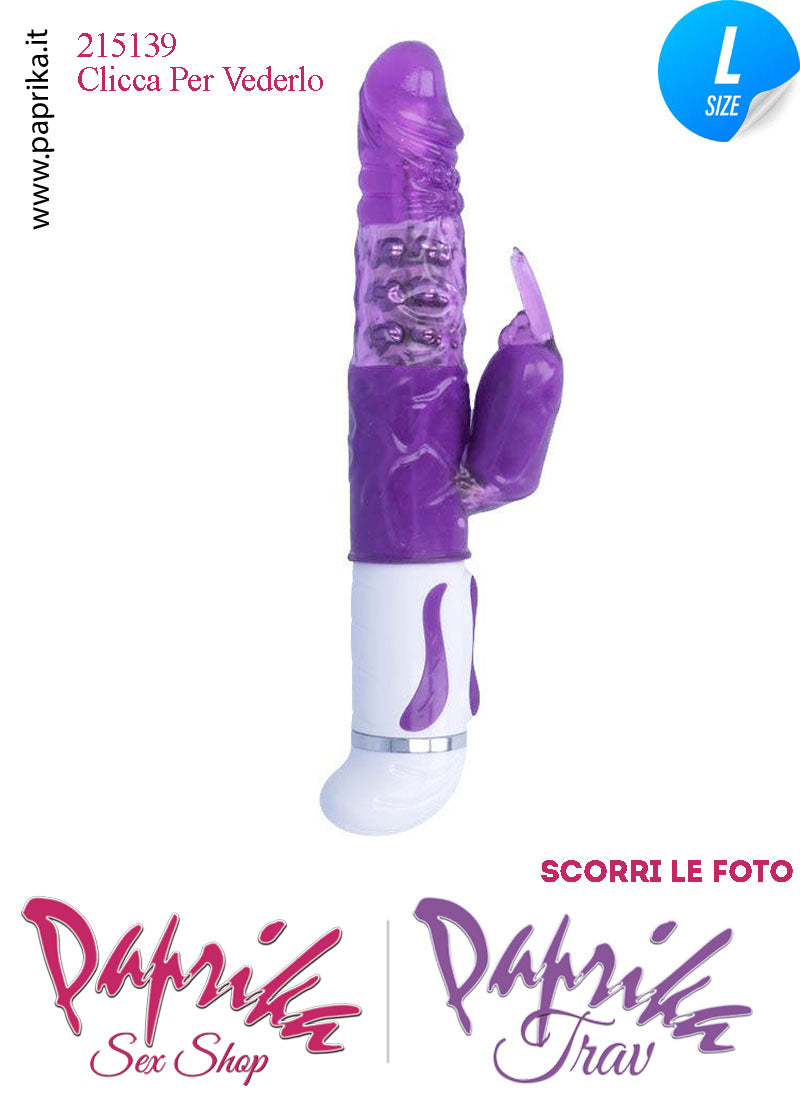 Rabbit Vibratore Clitoride Vagina Rotante Perle 12 + 4 Velocità 13/26 cm Ø 37