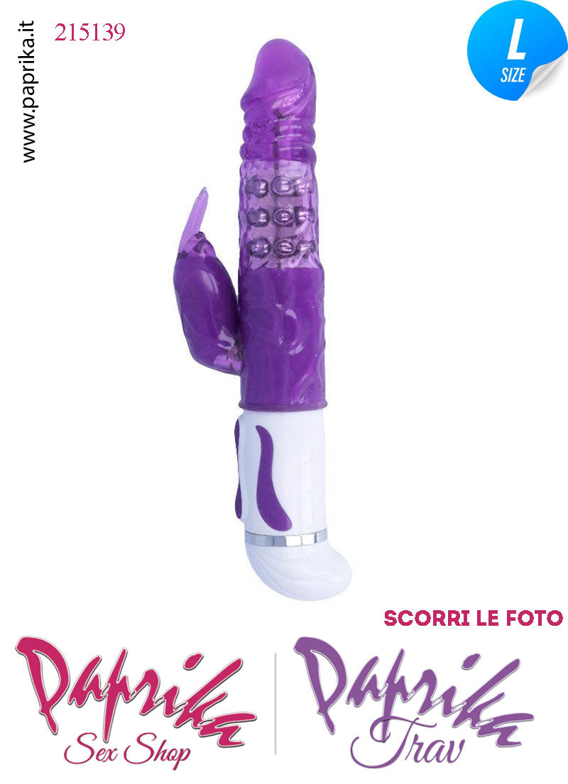 Rabbit Vibratore Clitoride Vagina Rotante Perle 12 + 4 Velocità 13/26 cm Ø 37