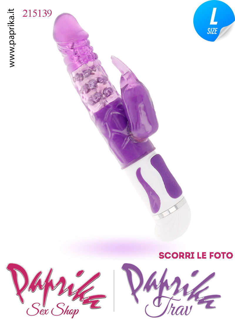Rabbit Vibratore Clitoride Vagina Rotante Perle 12 + 4 Velocità 13/26 cm Ø 37