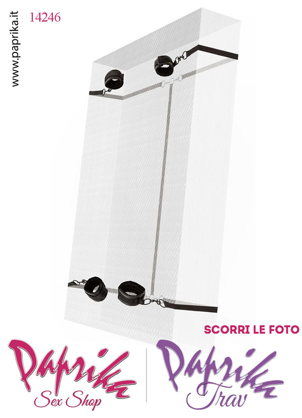 Set Bondage Letto Manette Cavigliere Ecopelle Vegan Cinghie Lunghe