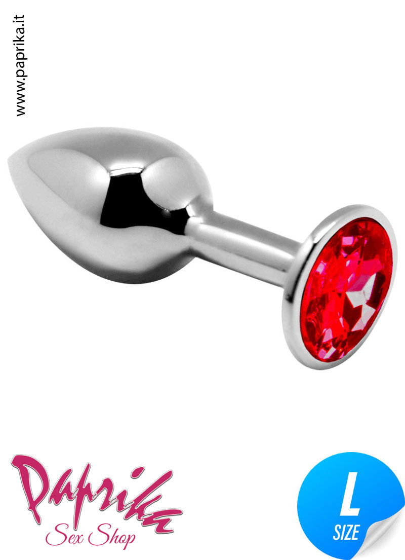 Rosebud Plug Anale Alluminio Gioiello Prismatico Rosso 3 Misure