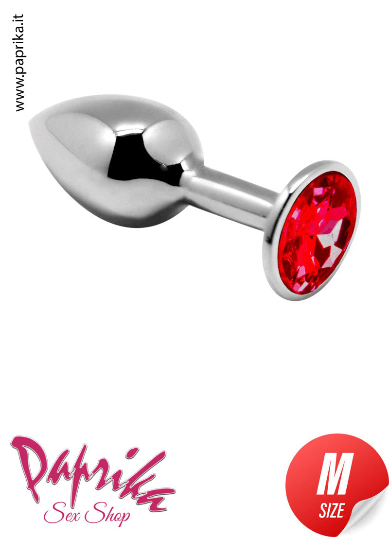 Rosebud Plug Anale Alluminio Gioiello Prismatico Rosso 3 Misure