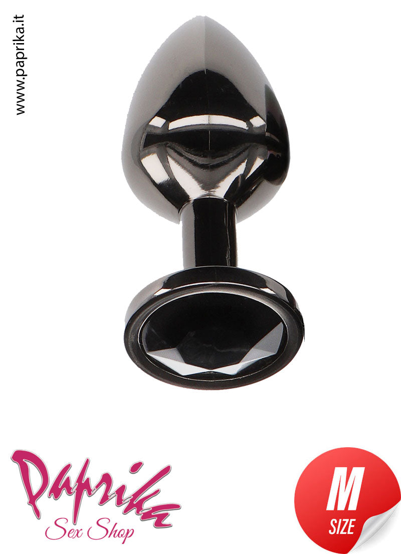 Rosebud Plug Anale Unisex Alluminio Gioiello Nero 3 Misure