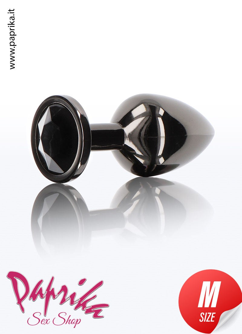 Rosebud Plug Anale Unisex Alluminio Gioiello Nero 3 Misure