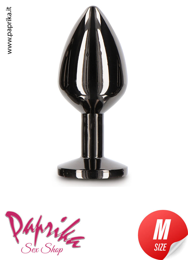 Rosebud Plug Anale Unisex Alluminio Gioiello Nero 3 Misure