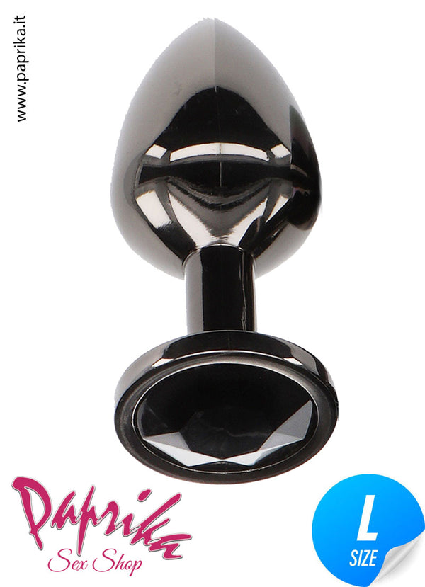 Rosebud Plug Anale Unisex Alluminio Gioiello Nero 3 Misure