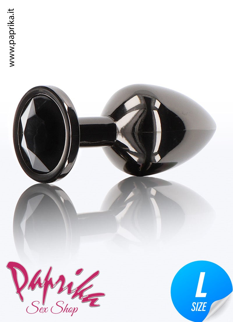 Rosebud Plug Anale Unisex Alluminio Gioiello Nero 3 Misure