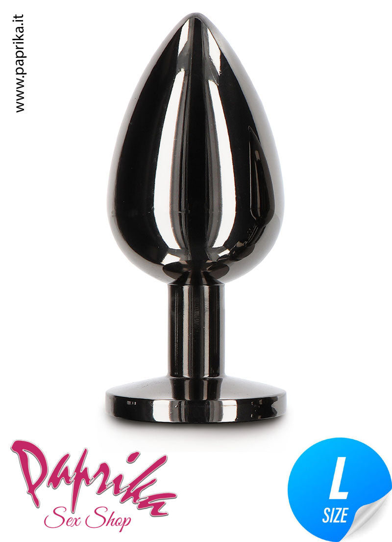 Rosebud Plug Anale Unisex Alluminio Gioiello Nero 3 Misure