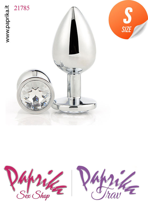 Plug Anale Piccolo Alluminio Leggero Gioiello Trasparente 7 cm Ø 28