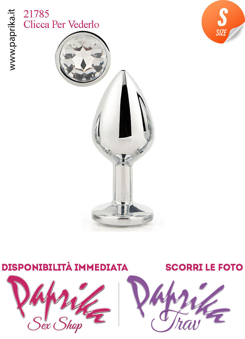 Plug Anale Piccolo Alluminio Leggero Gioiello Trasparente 7 cm Ø 28