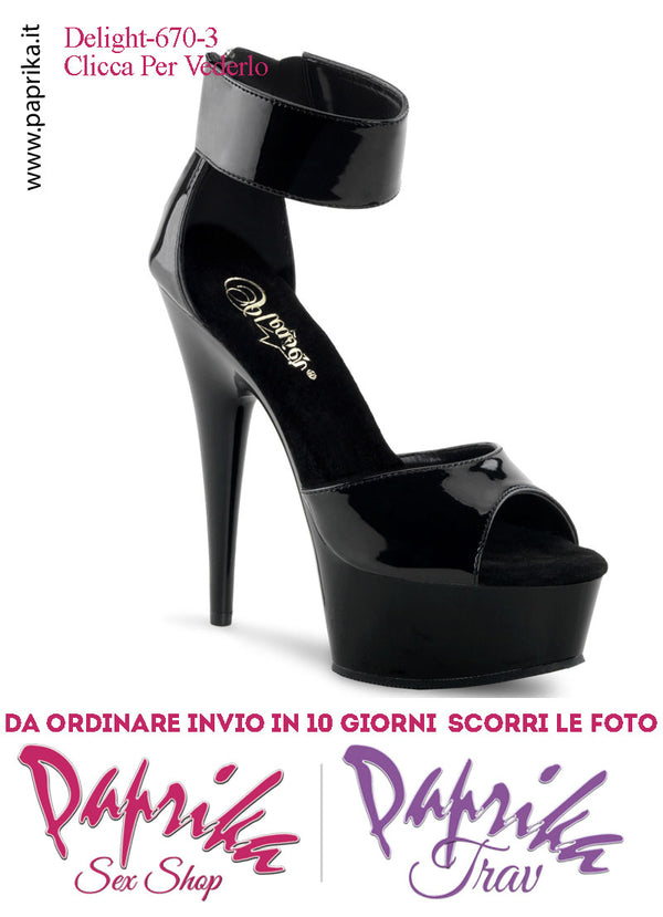 Sandali Vernice Lucida Cinturino Alto Cerniera Tacco Spillo 15.2 Zeppa 4.5