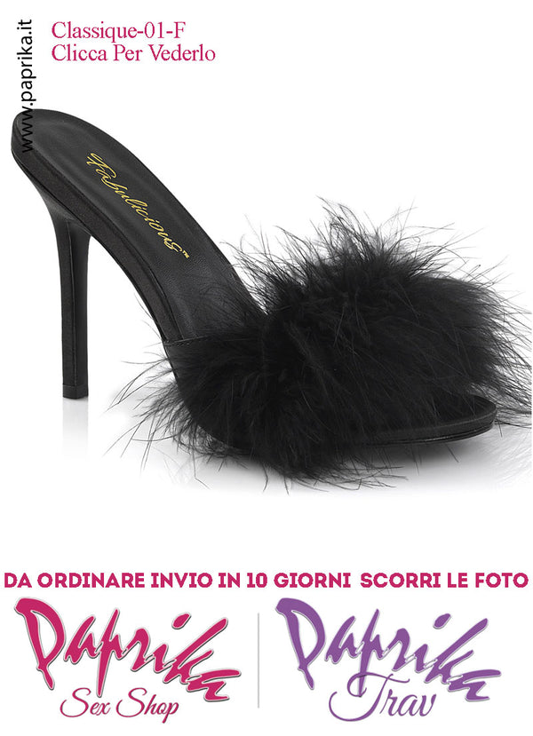 Sandali Sexy Neri Ecopelle Opaca Pon Pon Marabù Tacco 10.2 Senza Plateau