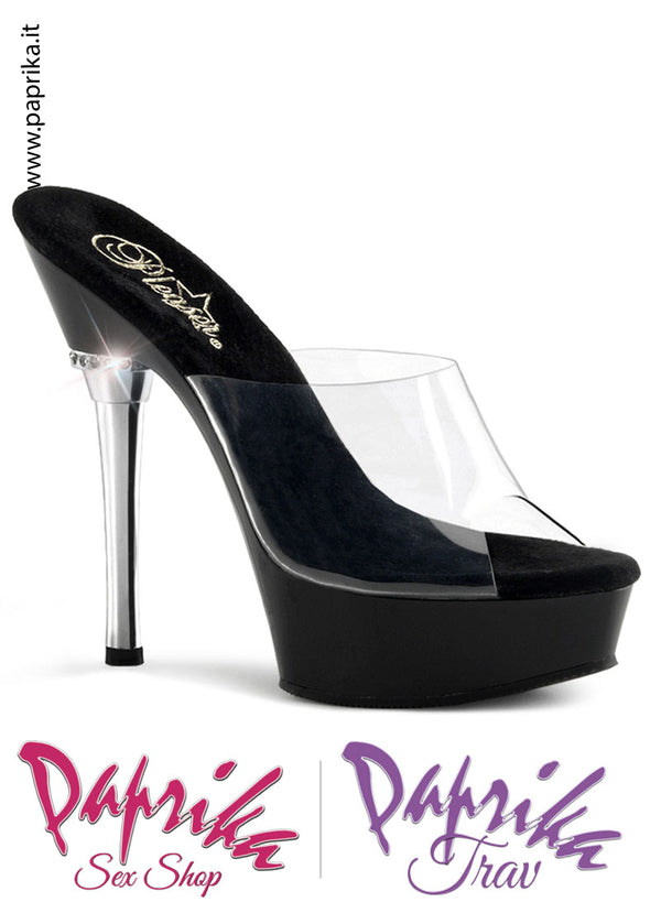 Sandali Sexy Pvc Trasparente Tacco Strass 14 Zeppa 3.8