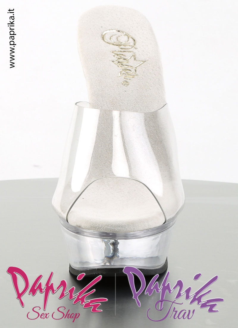 Sandali Sexy Pvc Trasparente Tacco Strass 14 Zeppa 3.8