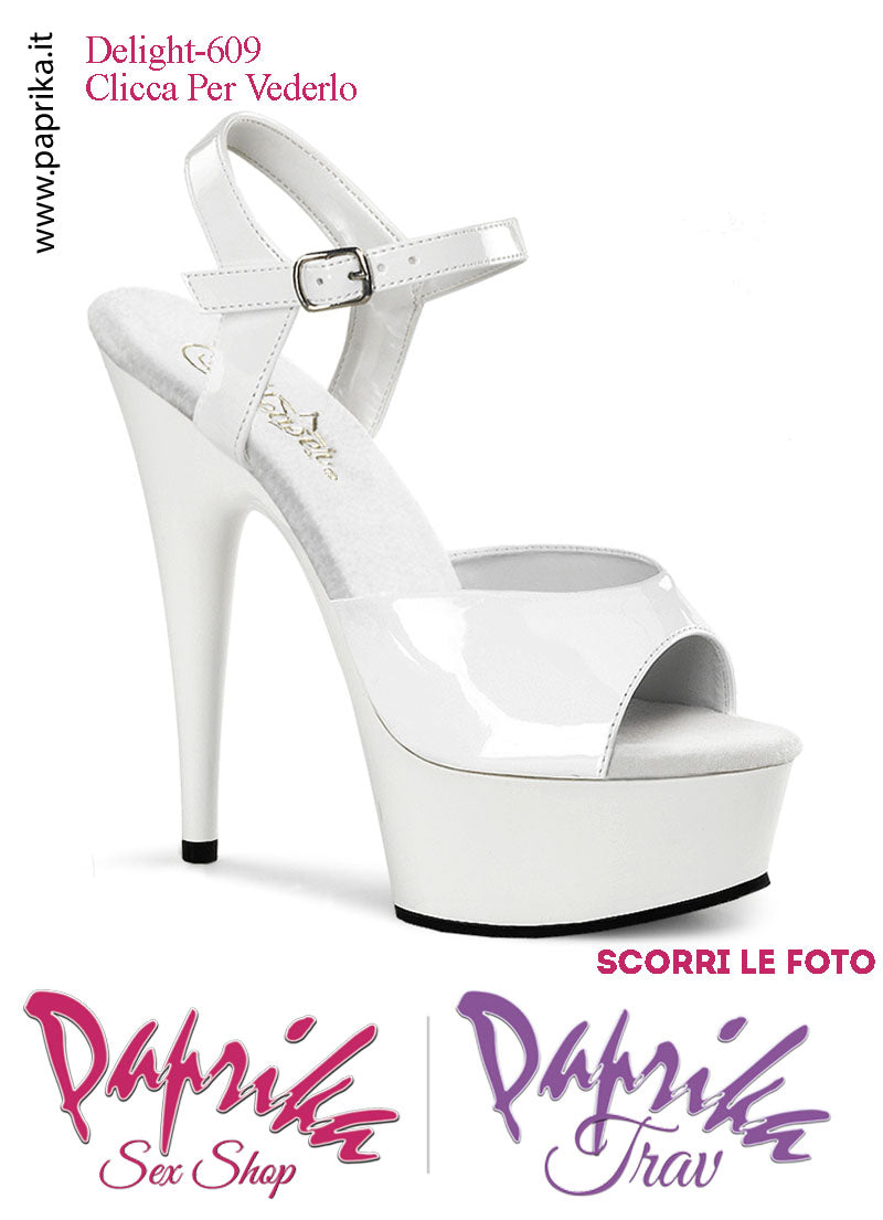 Sandali Sexy Vernice Lucida Bianca Tacco Spillo 15.2 Zeppa 4.5 cm Cinturino