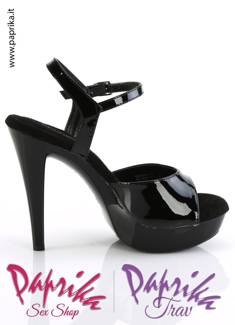 Sandali Sexy Vernice Lucida Tacco 12.7 Zeppa 2.5 Cinturino