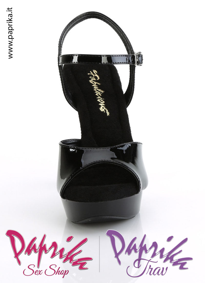 Sandali Sexy Vernice Lucida Tacco 12.7 Zeppa 2.5 Cinturino