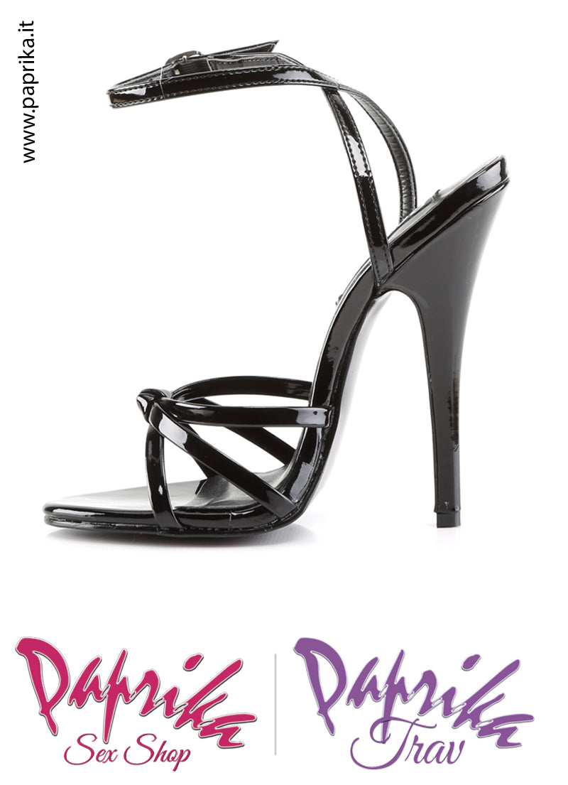 Sandali Sexy Vernice Lucida Tacco Spillo 15.2 Senza Zeppa Cinturino