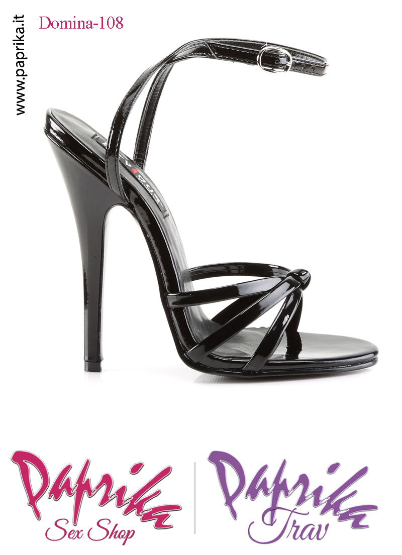 Sandali Sexy Lucido Vernice Tacco Spillo 15.2 Senza Zeppa Cinturino