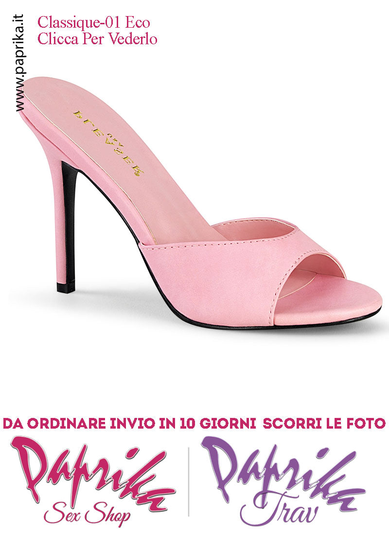 Sandali Sexy Ecopelle Opaca Rosa Tacco 10.2 Senza Plateau Anteriore