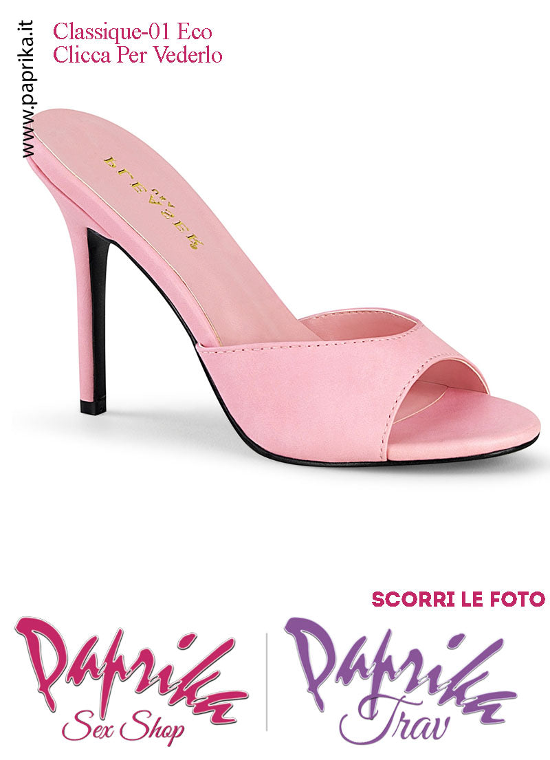 Sandali Sexy Ecopelle Opaca Rosa Tacco 10.2 Senza Plateau Anteriore