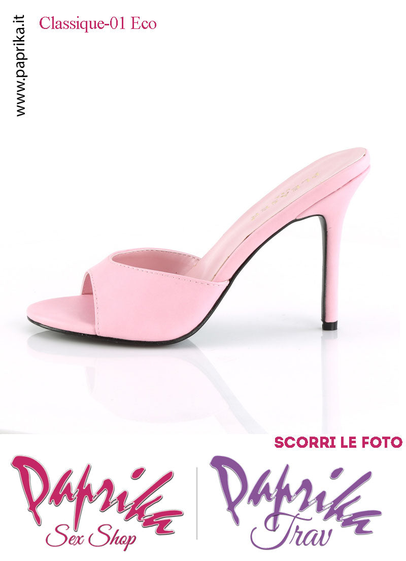 Sandali Sexy Ecopelle Opaca Rosa Tacco 10.2 Senza Plateau Anteriore