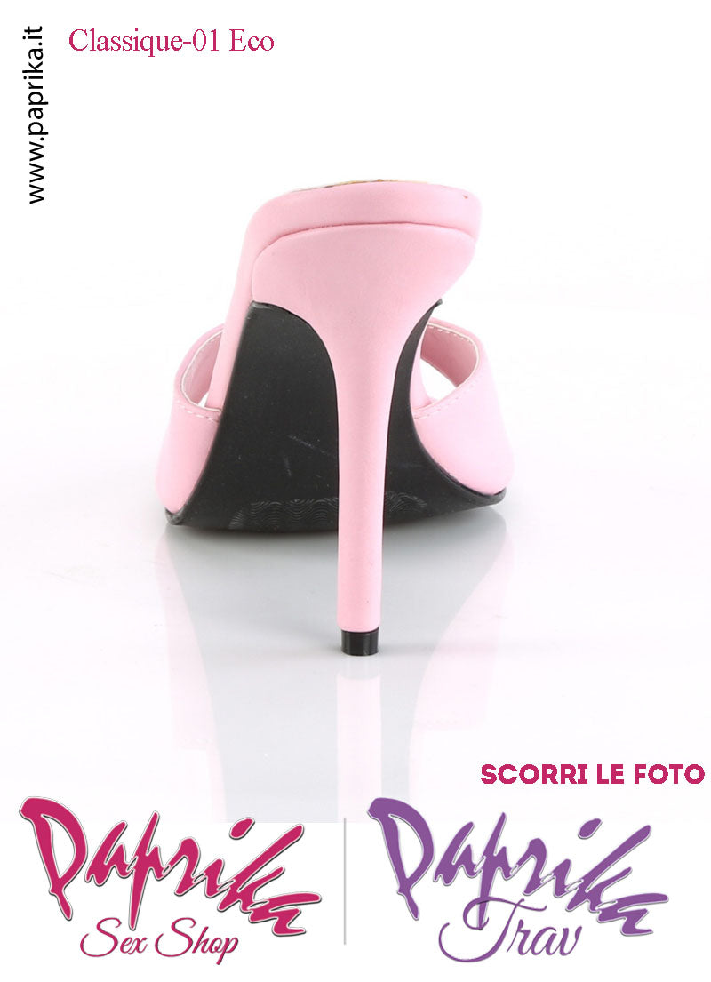 Sandali Sexy Ecopelle Opaca Rosa Tacco 10.2 Senza Plateau Anteriore