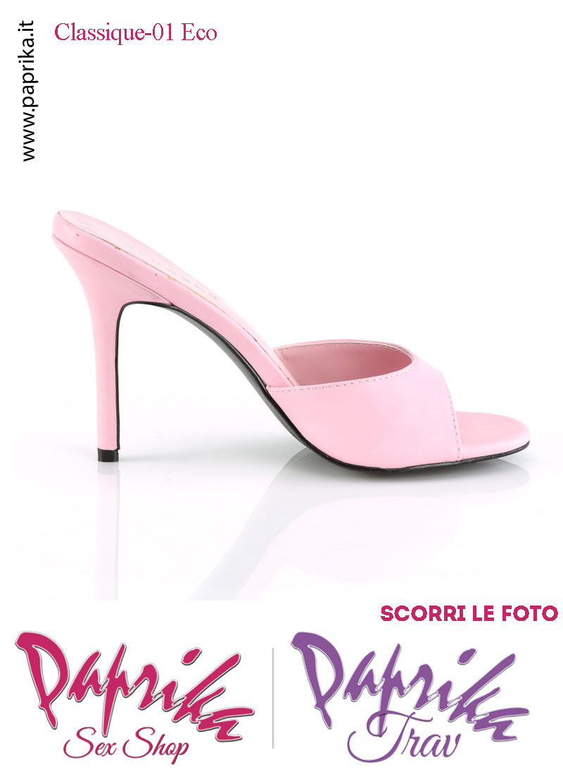 Sandali Sexy Ecopelle Opaca Rosa Tacco 10.2 Senza Plateau Anteriore