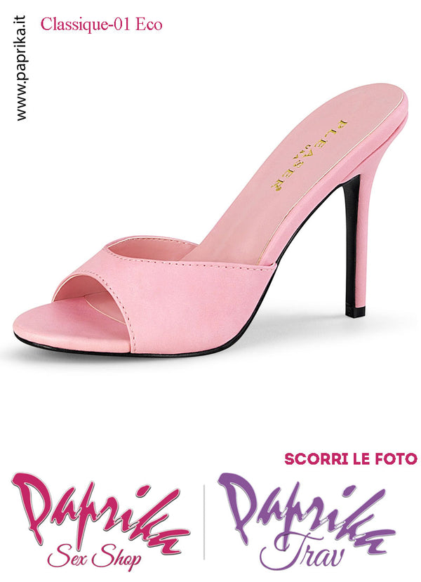 Sandali Sexy Ecopelle Opaca Rosa Tacco 10.2 Senza Plateau Anteriore