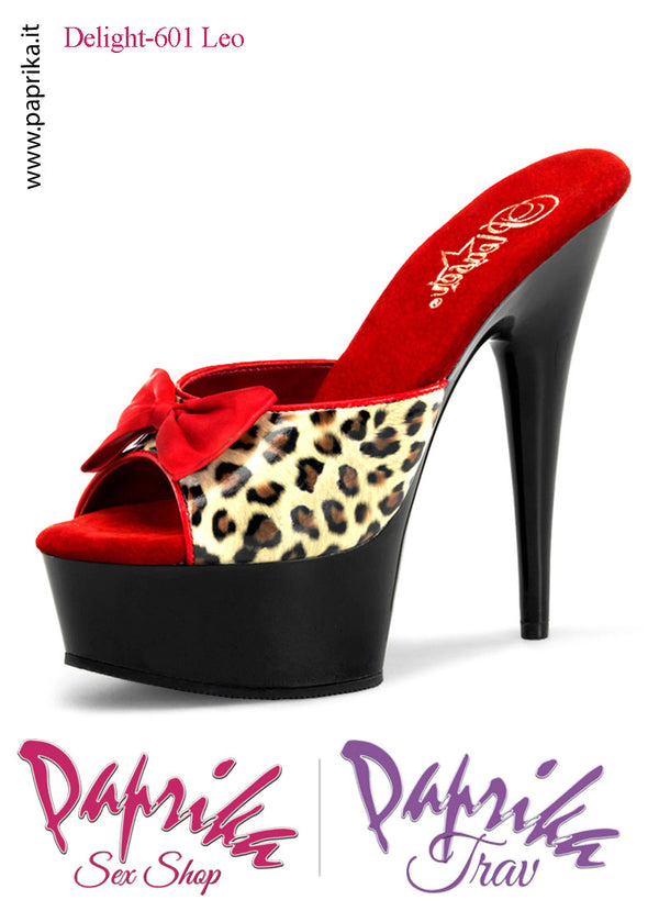 Sandali Sexy Leopardati Tacco Spillo Monoblocco Sottile 15.2 Zeppa 4.5