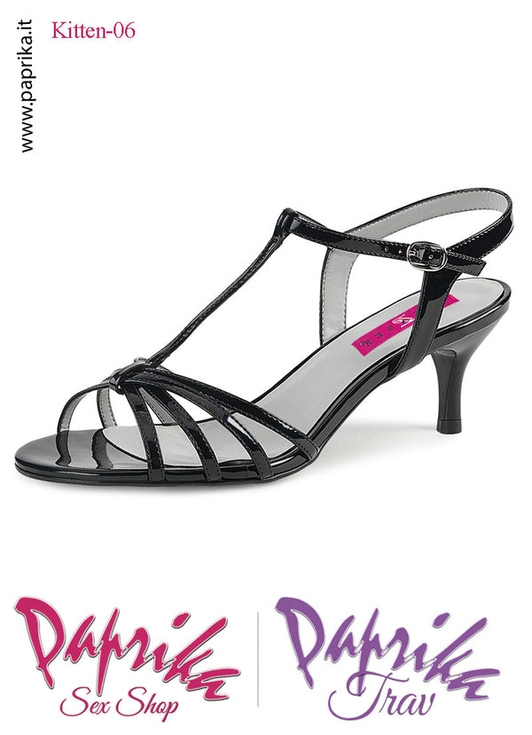 Sandalo Sexy Lucido Tacco 6.4 Senza Zeppa Fascetta Incrociata Cinturino