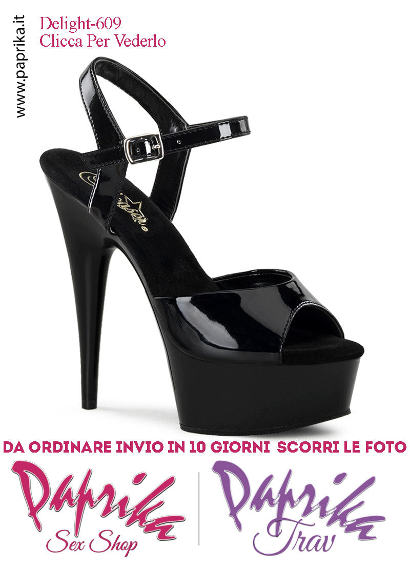 Sandali Sexy Cinturino Tacco Spillo Sottile 15.2 Zeppa 4.5 Vinile Lucido Nero
