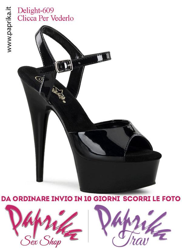 Sandali Sexy Cinturino Tacco Spillo Sottile 15.2 Zeppa 4.5 Vinile Lucido Nero