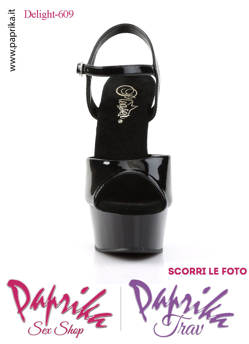 Sandali Sexy Cinturino Tacco Spillo Sottile 15.2 Zeppa 4.5 Vinile Lucido Nero
