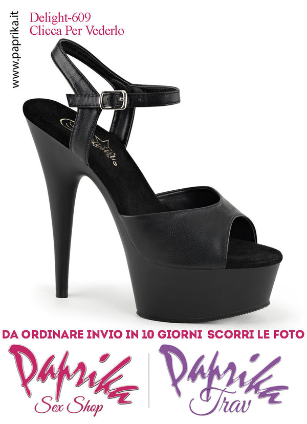 Sandali Sexy EcoPelle Opaca Tacco Spillo 15.2 Zeppa 4.5 cm Cinturino