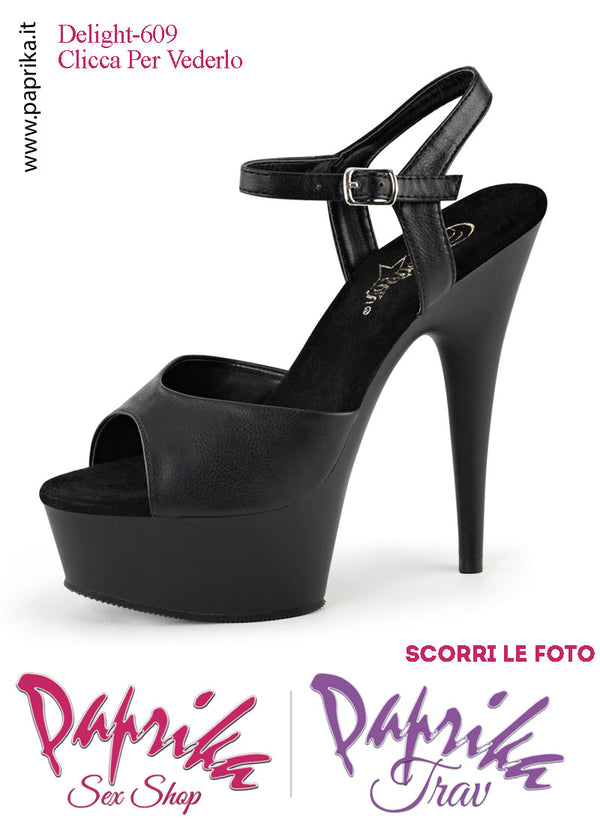 Sandali Sexy EcoPelle Opaca Tacco Spillo 15.2 Zeppa 4.5 cm Cinturino