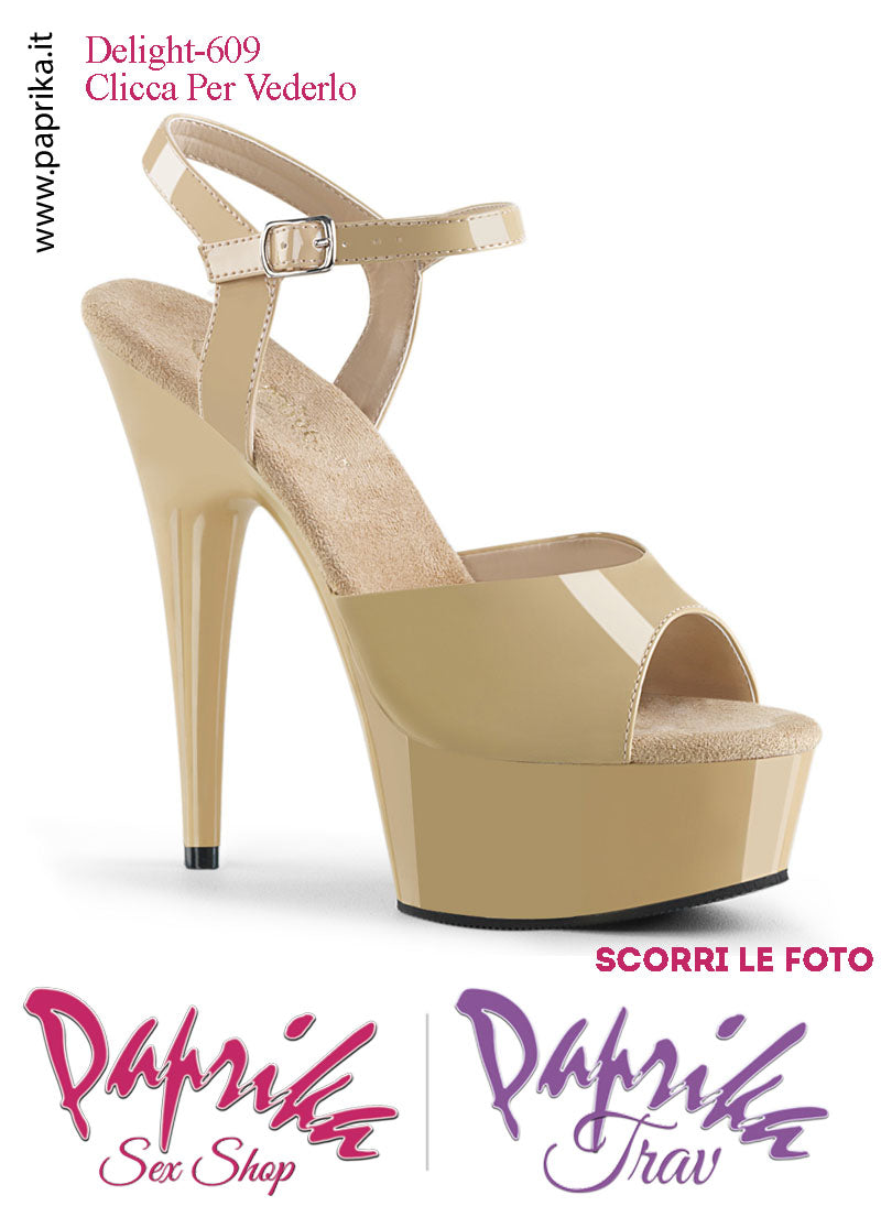 Sandali Sexy Vernice Lucida Beige Nudo Tacco Spillo 15.2 Zeppa 4.5 cm Cinturino