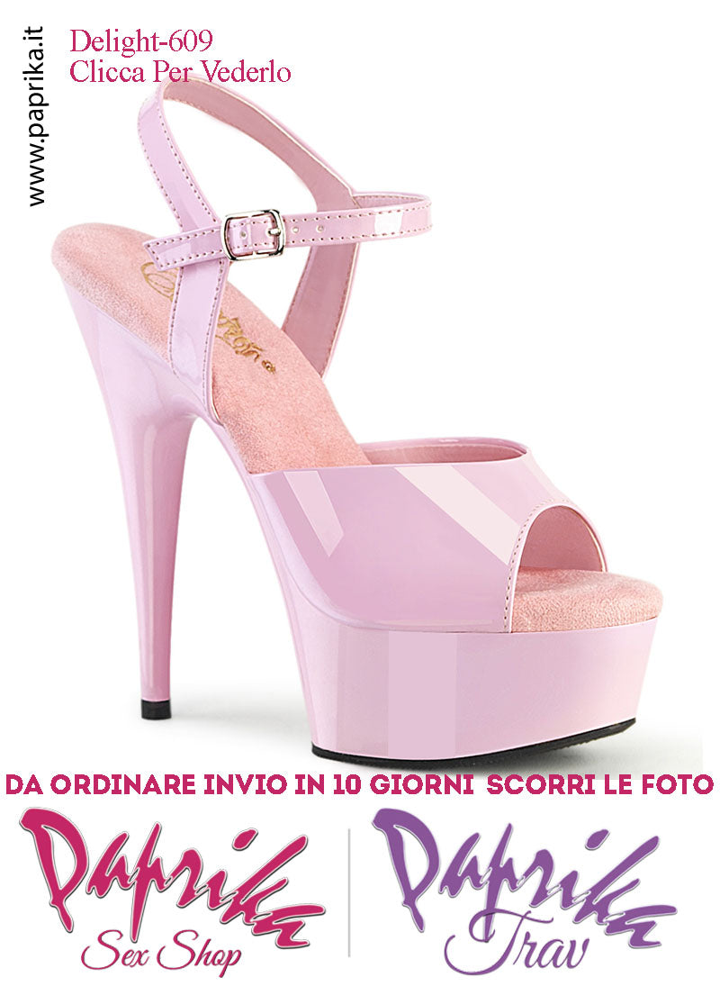 Sandali Sexy Vernice Lucida Rosa Tacco Spillo 15.2 Zeppa 4.5 cm Cinturino