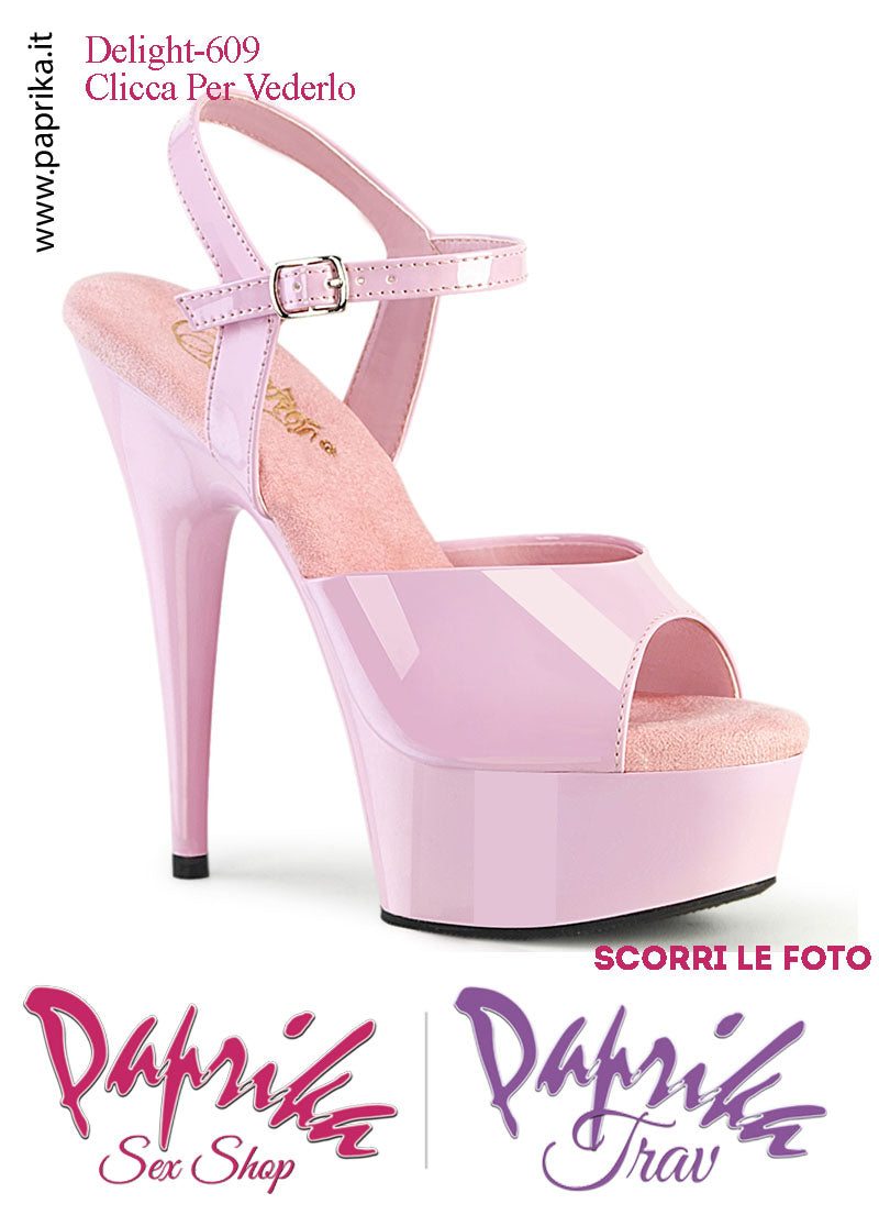 Sandali Sexy Vernice Lucida Rosa Tacco Spillo 15.2 Zeppa 4.5 cm Cinturino